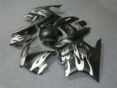 Custom 1995-1996 Honda CBR600 F3 Motorcycle Fairings - White Matte Black Flame