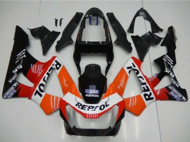 Custom 2000-2001 Honda CBR900RR 929RR Motorcycle Fairings - Orange White Red Glossy Black Repsol