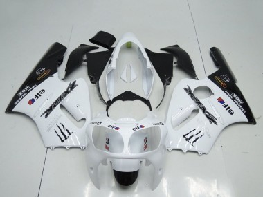 Custom 2000-2001 Kawasaki ZX12R Motorcycle Fairings - White Black Elf Monster