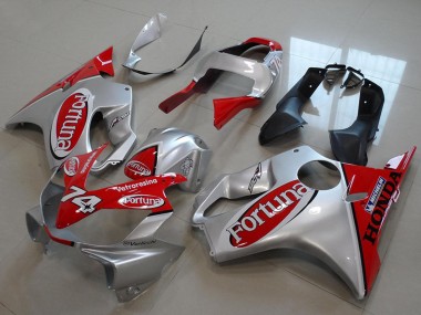 Custom 2001-2003 Honda CBR600 F4i Motorcycle Fairings - Silver Red Fortuna