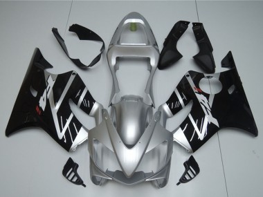 Custom 2001-2003 Honda CBR600 F4i Motorcycle Fairing - Silver Glossy Black