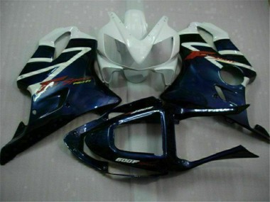 Custom 2001-2003 Honda CBR600 F4i Motorcycle Fairings - White Blue Black Stripe