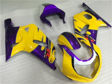 Custom 2001-2003 Suzuki GSXR 600/750 Motorcycle Fairings - Yellow Purple