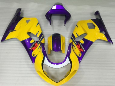 Custom 2001-2003 Suzuki GSXR 600/750 Motorcycle Fairings - Yellow Purple