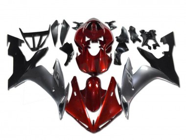 Custom 2002-2003 Yamaha YZF R1 Motorcycle Fairings - Red Silver Black