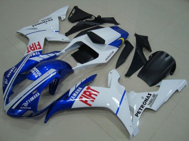 Custom 2002-2003 Yamaha YZF R1 Motorcycle Fairings - White Blue Red Fiat