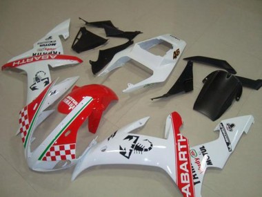 Custom 2002-2003 Yamaha YZF R1 Motorcycle Fairings - White Red Green Abarth Motul Michelin