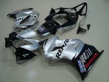 Custom 2002-2013 Honda VFR 800 Motorcycle Fairing - Silver Glossy Black Repsol