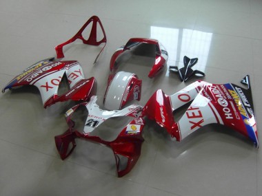 Custom 2002-2013 Honda VFR 800 Motorcycle Fairings - White Red Blue Xerox 21