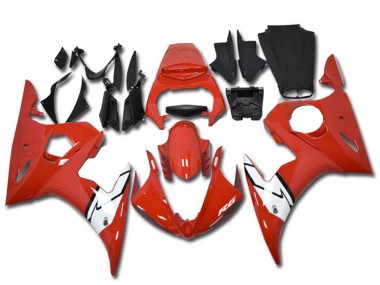 Custom 2003-2004 Yamaha YZF R6 Motorcycle Fairings - Red White