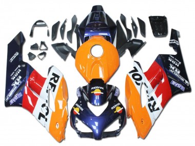 Custom 2004-2005 Honda CBR1000RR Motorcycle Fairings - Orange Red White Blue Repsol