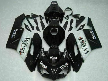 Custom 2004-2005 Honda CBR1000RR Motorcycle Fairings - Glossy Black White West Mobil Michelin