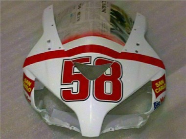 Custom 2004-2005 Honda CBR1000RR Motorcycle Fairings - White Red Yellow San Carlo 58