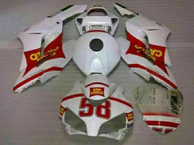 Custom 2004-2005 Honda CBR1000RR Motorcycle Fairings - White Red Yellow San Carlo 58