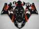 2004-2005 Suzuki GSXR 600/750 Motorcycle Fairings - Glossy Black Red Stripe