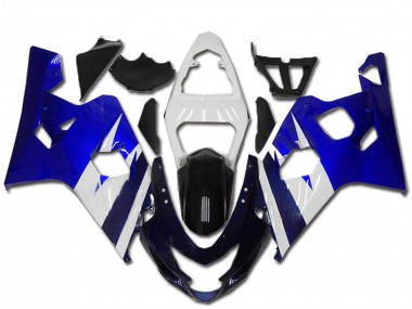 Custom 2004-2005 Suzuki GSXR 600/750 Motorcycle Fairing Kits - White Blue Black