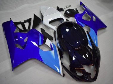 Custom 2004-2005 Suzuki GSXR 600/750 Motorcycle Fairing - White Blue Black