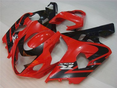 Custom 2004-2005 Suzuki GSXR 600/750 Motorcycle Fairings - Red Black
