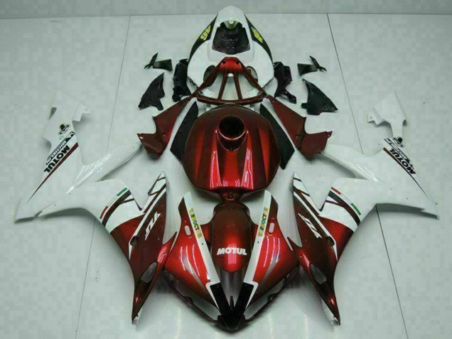 2004-2006 Yamaha YZF R1 Motorcycle Fairings - White Red Yellow Motul 46