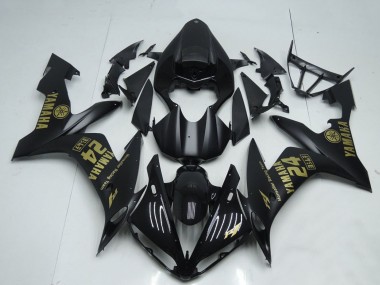 Custom 2004-2006 Yamaha YZF R1 Motorcycle Fairings - Matte Black Gold