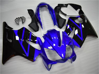 Custom 2004-2007 Honda CBR600 F4i Motorcycle Fairing Kits - Blue Glossy Black