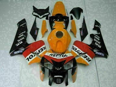 Custom 2005-2006 Honda CBR600RR Motorcycle Fairings - Orange White Red Black Repsol