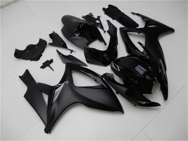 Custom 2006-2007 Suzuki GSXR 600/750 Motorcycle Fairings - Matte Black Glossy Black