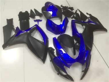 Custom 2006-2007 Suzuki GSXR 600/750 Motorcycle Fairings - Blue Matte Black