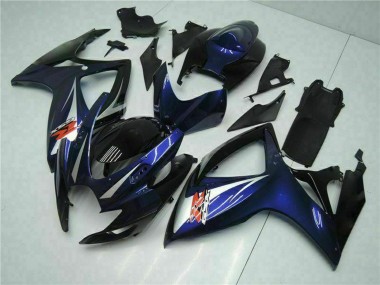 Custom 2006-2007 Suzuki GSXR 600/750 Motorcycle Fairings - Glossy Black Blue