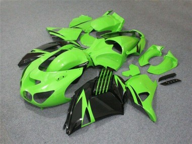 Custom 2006-2011 Kawasaki ZX14R ZZR1400 Motorcycle Fairing - Green Glossy Black