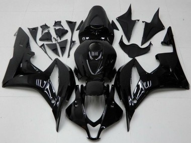 Custom 2007-2008 Honda CBR600RR Motorcycle Fairings - Glossy Black