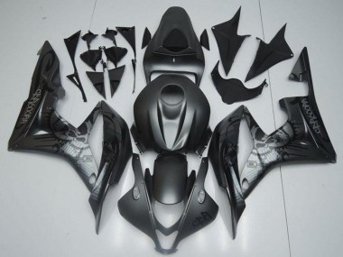 Custom 2007-2008 Honda CBR600RR Motorcycle Fairings - Matte Black Graffiti