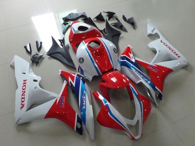 Custom 2007-2008 Honda CBR600RR Motorcycle Fairings - White Red Light Blue HRC