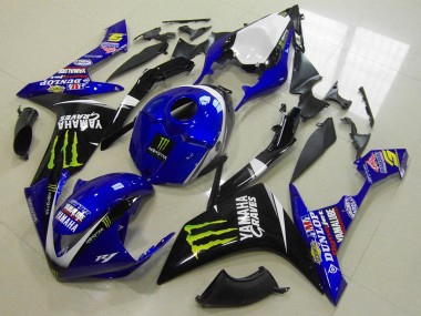 Custom 2007-2008 Yamaha YZF R1 Motorcycle Fairings - White Blue Black Green Monster