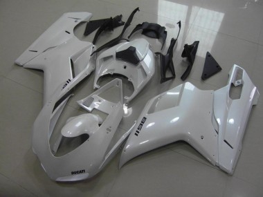 Custom 2007-2014 Ducati 1198 Motorcycle Fairings - Glossy White