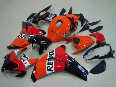 Custom 2008-2011 Honda CBR1000RR Abs Fairings - Orange White Red Glossy Black Repsol