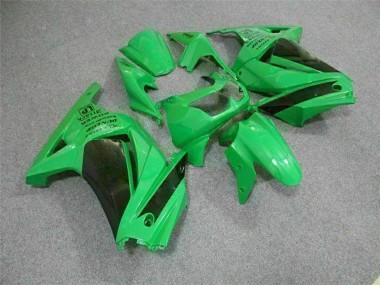 Custom 2008-2012 Kawasaki EX250 Motorcycle Fairings - Green Black