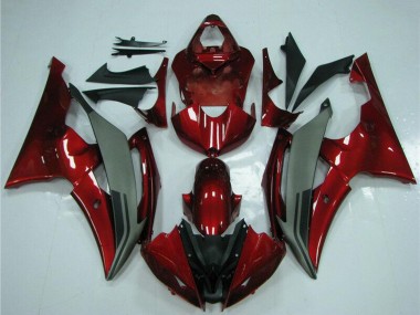 Custom 2008-2016 Yamaha YZF R6 Motorcycle Fairings - Red Grey