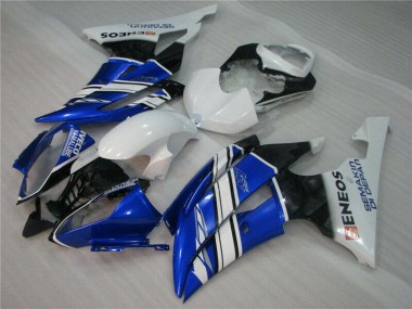 Custom 2008-2016 Yamaha YZF R6 Motorcycle Fairings - White Blue Black ENEOS Semakin Didepan