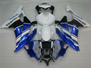 Custom 2008-2016 Yamaha YZF R6 Motorcycle Fairings - White Blue Black ENEOS Semakin Didepan
