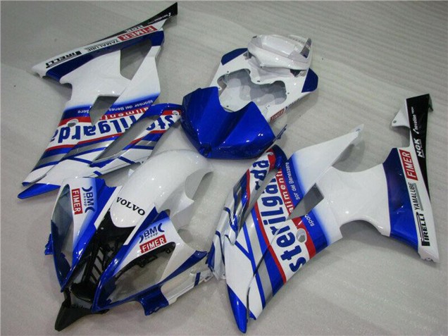 2008-2016 Yamaha YZF R6 Motorcycle Fairings - White Blue Red Sterilgarda Volvo Fimer Yamalube