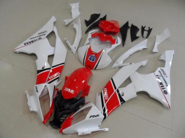 Custom 2008-2016 Yamaha YZF R6 Motorcycle Fairings - White Red Black Stripe OEM Style