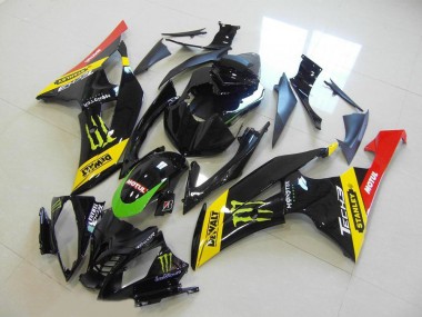 Custom 2008-2016 Yamaha YZF R6 Motorcycle Fairing - Yellow Red Glossy Black Green Monster Motul