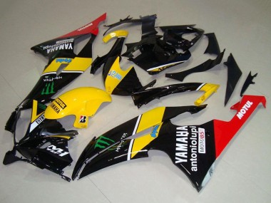 Custom 2008-2016 Yamaha YZF R6 Motorcycle Fairings - Yellow Red Glossy Black Green Monster Motul