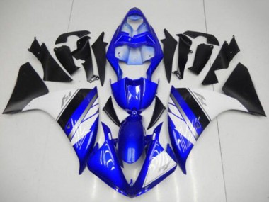 Custom 2009-2011 Yamaha YZF R1 Motorcycle Fairings - Blue White Matte Black