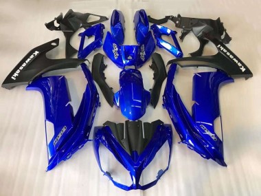 Custom 2012-2016 Kawasaki EX650 Motorcycle Fairings - Blue Matte Black