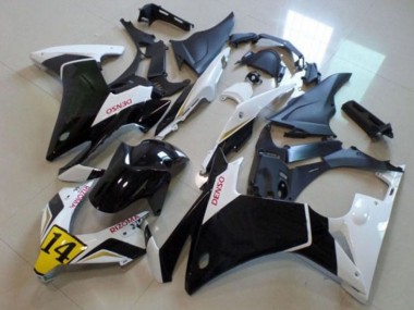 Custom 2013-2015 Honda CBR500R Motorcycle Fairings - White Yellow Glossy Black DENSO