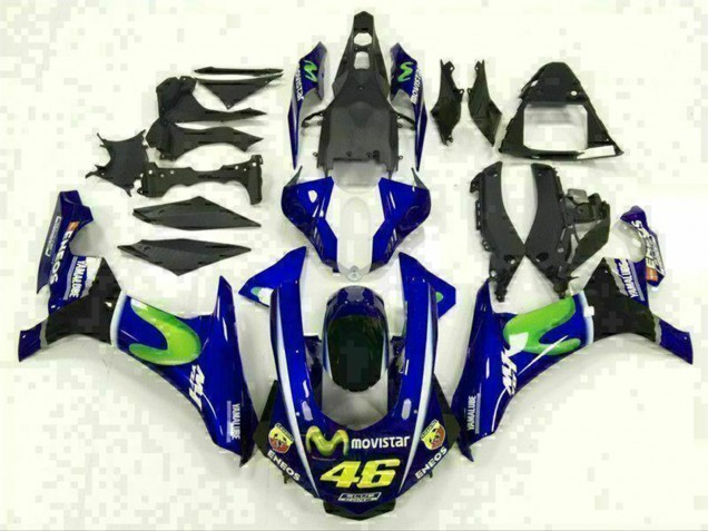 2015-2019 Yamaha YZF R1 Motorcycle Fairings - Blue Silver Black Green MoviStar