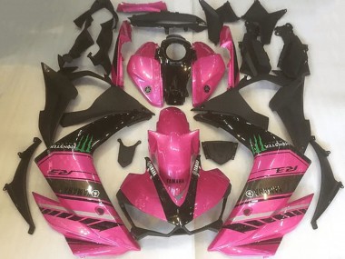 Custom 2015-2018 Yamaha YZF R3 Motorcycle Fairings - Pink Black Green Monster