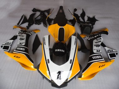 Custom 2015-2019 Yamaha YZF R1 Motorcycle Fairings - Orange White Black Motul YSP